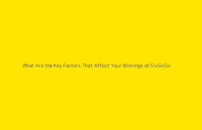 What Are the Key Factors That Affect Your Winnings at SixSixSix?
